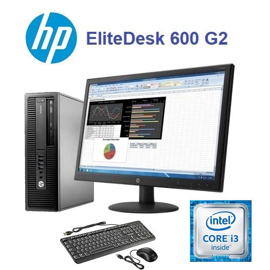 HP ProDesk 600 G2 Core i3-6100 @ 3.7GHz I 8Go DDR4 I 500Go I Win 10 + HP LED 20″ [Remis à Neuf]