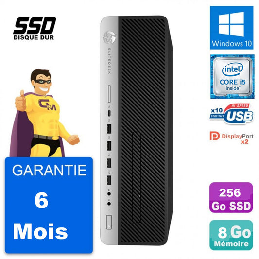 HP ProDesk 600 G3 SFF Core i5-6500 I 8Go DDR4 I 256Go SSD I Win 10 Pro [Remis à Neuf]