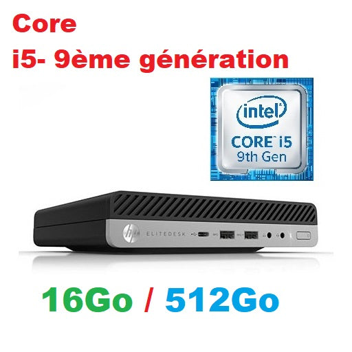 HP Elitedesk 800 G5 Mini Core i5-9500T I 16Go DDR4 I 512Go SSD I Win 11 Pro [Remis à Neuf]